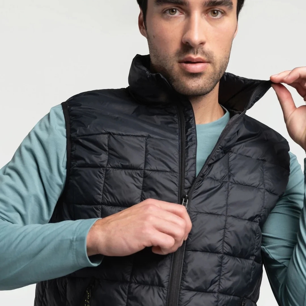 Men's Black Quilted Vest